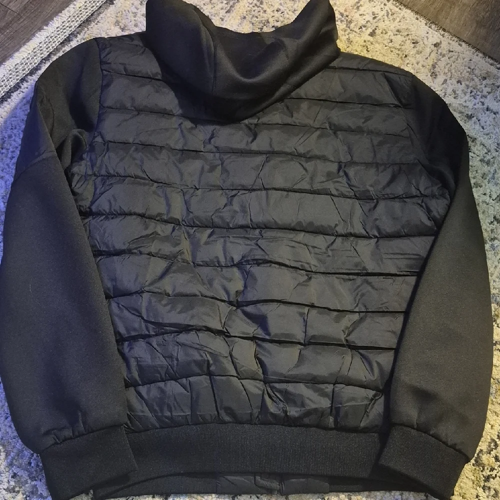 GUESS Black Quilted Jacket with Hood - Picture 6 of 7